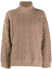 Fendi FF motif roll neck jumper FF motif roll neck jumper at Farfetch